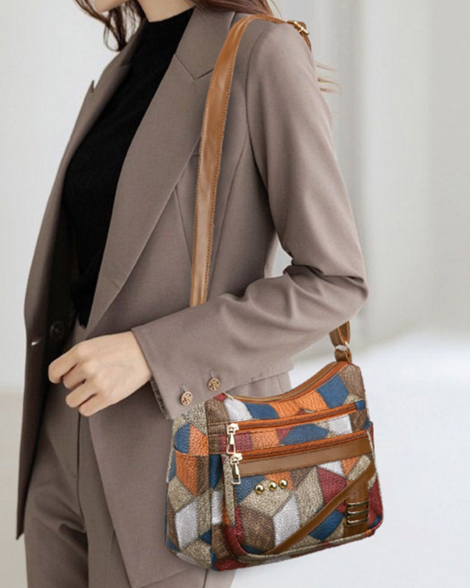 Oferta por tiempo limitado🔥👜Nuevo bolso de hombro de cuero suave de PU colorido a juego con la moda