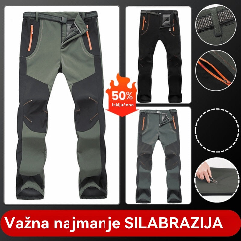 š„Super popust, ne propustiteš„ćS-5XLć MuÅ”ke mekane hlaÄe Vodootporne, prozraÄne, debele tople vunene hlaÄe za planinarenje za sportove na otvorenom.Otporno na vjetar i vodu, toplo i udobno