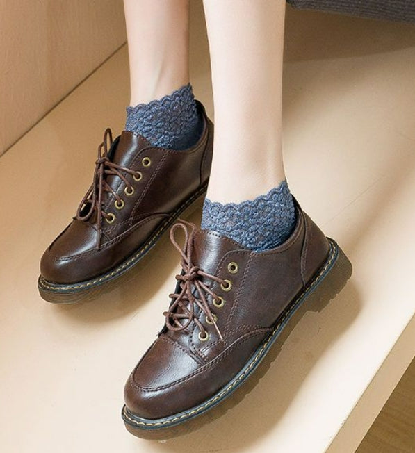 🥰🧦【8 чифта】🧦Ежедневни дамски спортни чорапи с дезодорант и абсорбиращи потта дантелени чорапи⚡Плътни и топли, могат да се носят и през зимата