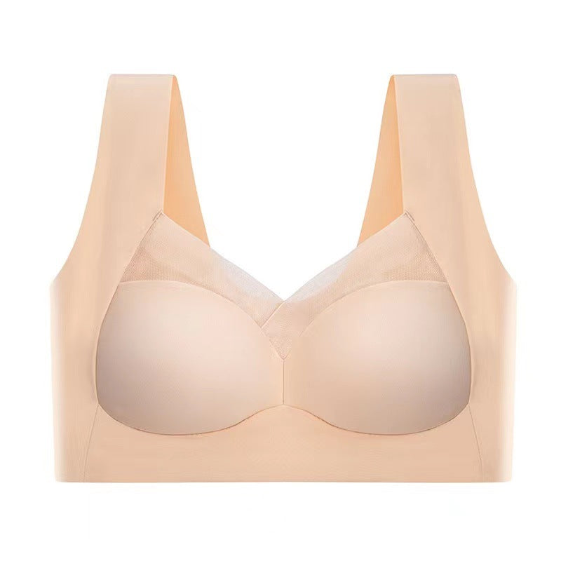 【50% zniżki】Biustonosz push-up z lodowego jedwabiu bez fiszbin, duży rozmiar