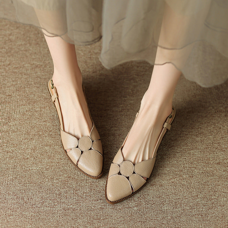 【35-40】💖2025 Modne i wszechstronne, ręcznie robione letnie rzymskie skórzane buty Baotou【50%OFF】