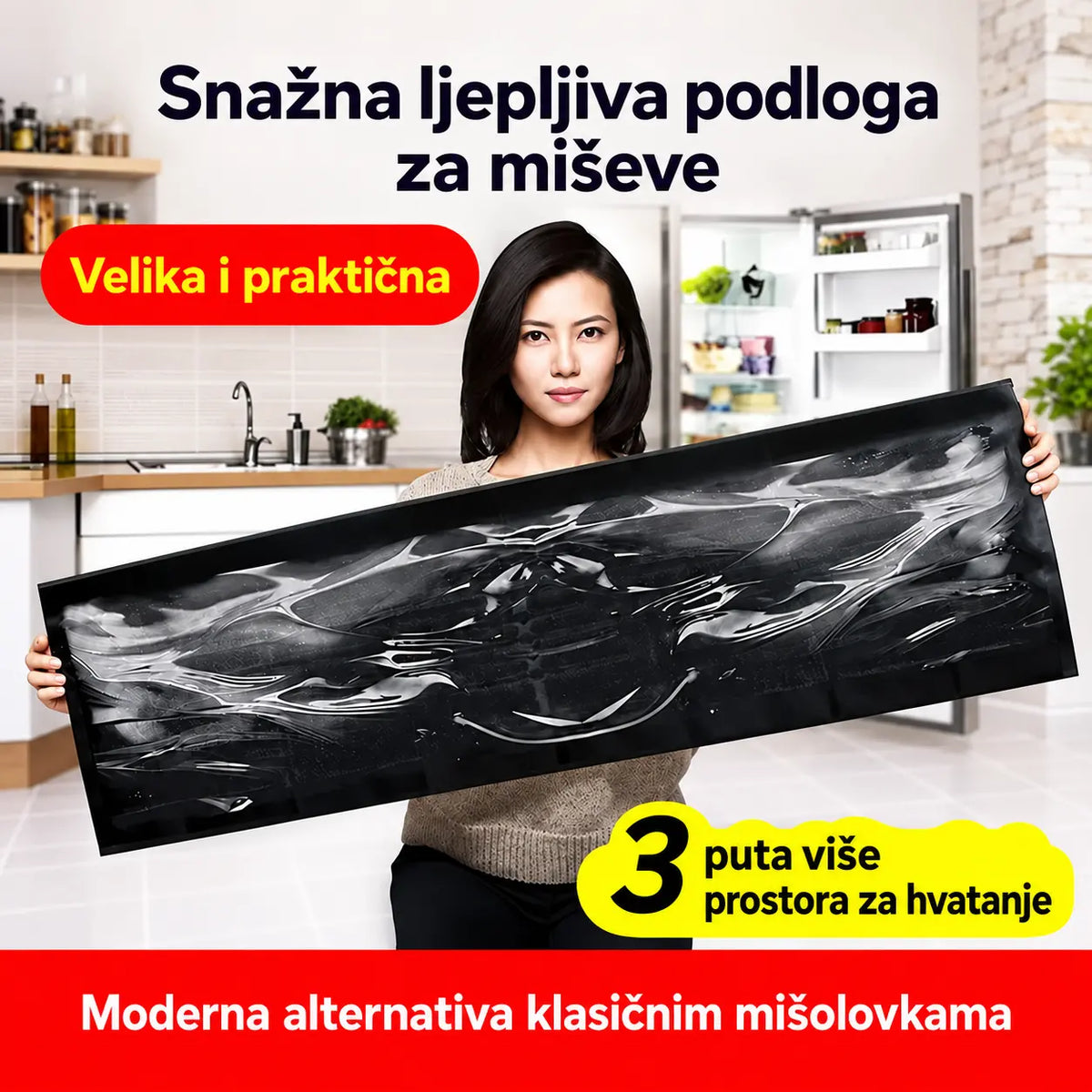 💥 Paket od 5 komada — snažna ljepljiva podloga za miševe (120x27 cm) bez otrova i sigurna za cijeli dom.