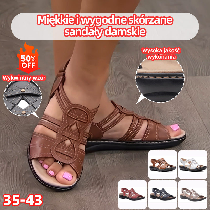 💥Gorące rekomendacje z Polski💥👡【35-43】2025 Miękkie i wygodne skórzane sandały damskie👍💥Miękki i wygodny, o dobrym temperamencie💥