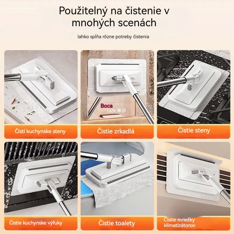🔥【4-dielna sada】Multifunkčný mop s klipsom na handričku, nový domáci mop bez potreby prania