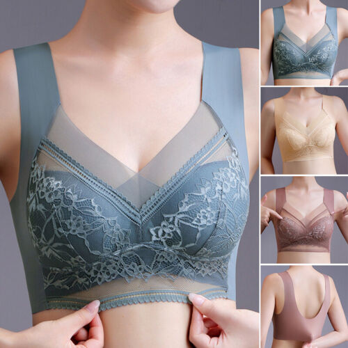🎀Купете два, вземете два безплатно👙【40-110 кг】Дамски тънък удобен сутиен с безшевна ледена коприна и безшевна дантела