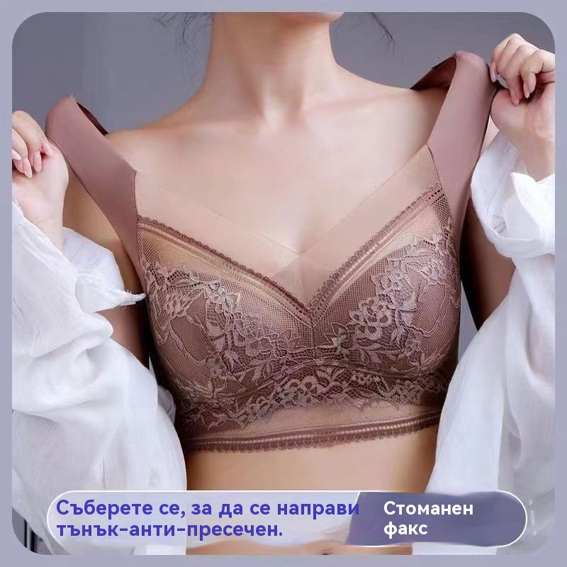 🎀Купете два, вземете два безплатно👙【40-110 кг】Дамски тънък удобен сутиен с безшевна ледена коприна и безшевна дантела