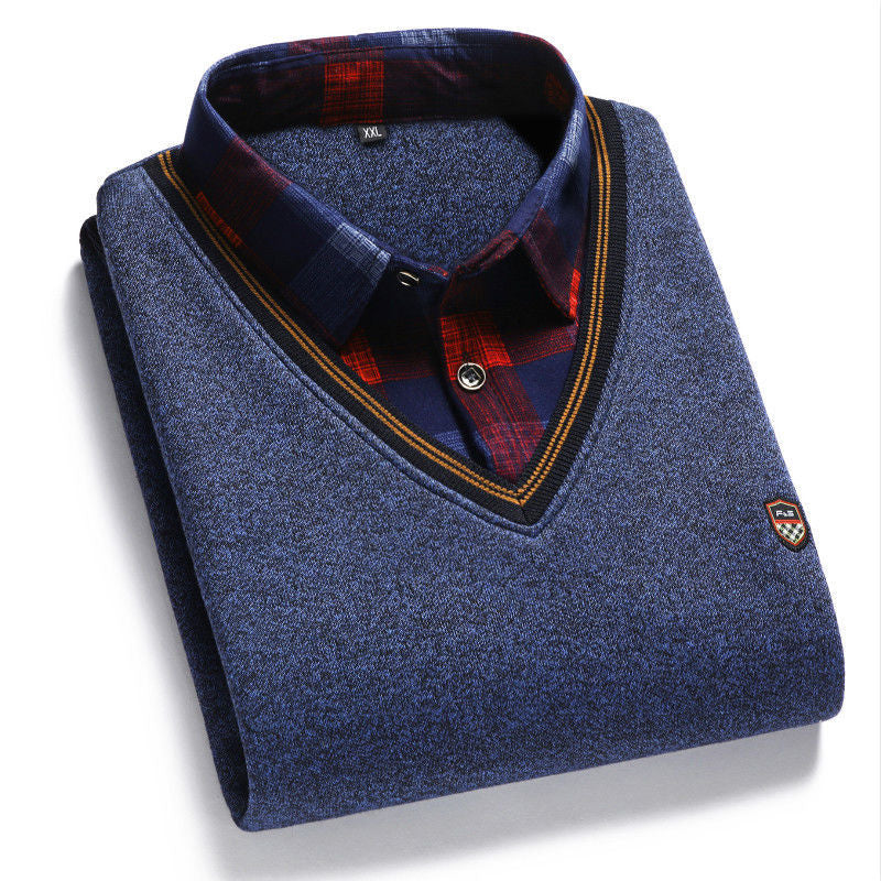 🔥👔【M-4XL】Мъжко есенно-зимно ново кадифено дебело топло плетено яке