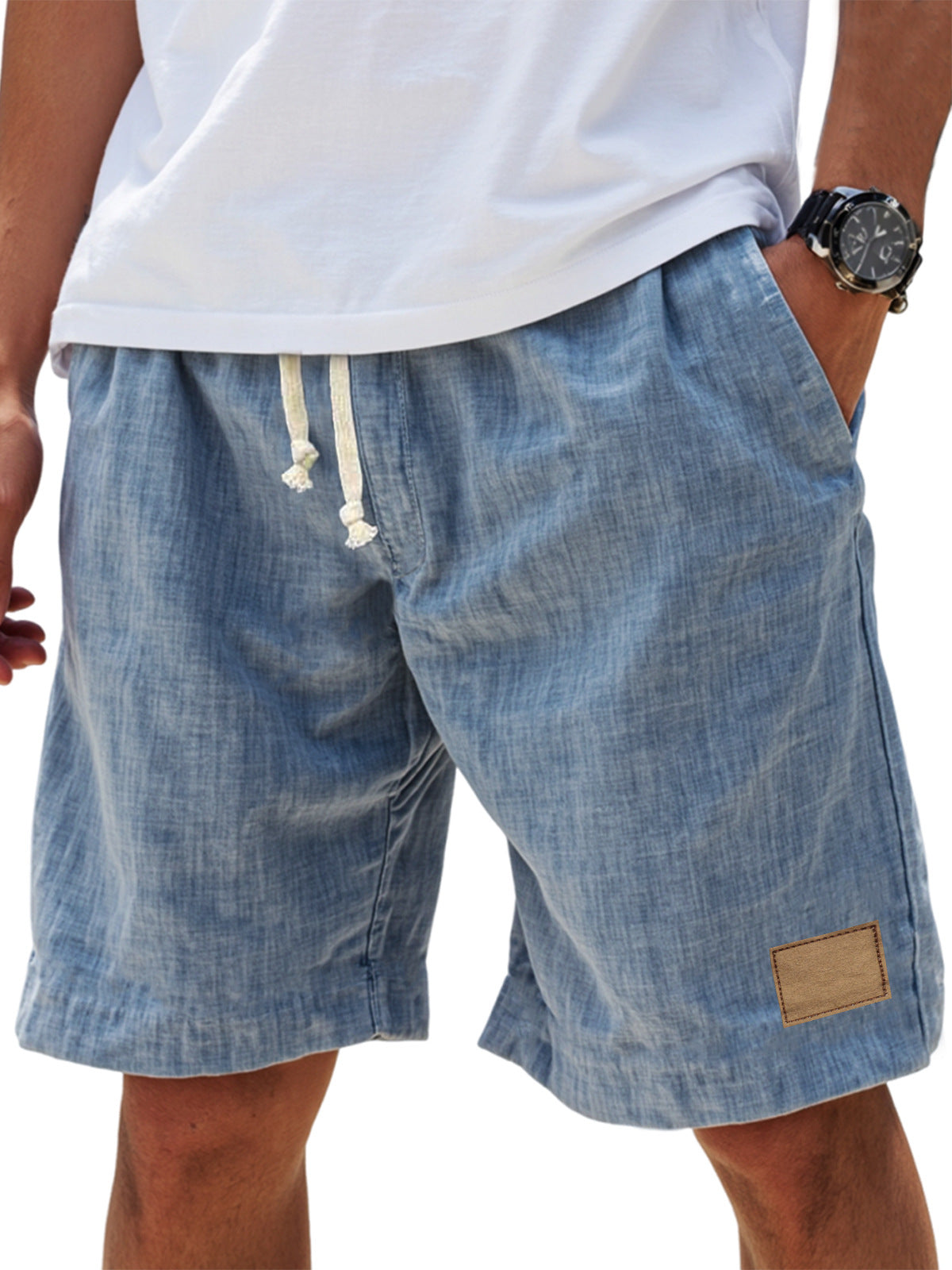 ⏳🔥【Ostatni dzień z 50% rabatem】👖 【S-5XL】【55-110 kg】Męskie, codzienne szorty ściągane sznurkiem z imitacji lnu na rok 2026 (rozmiary plus size).