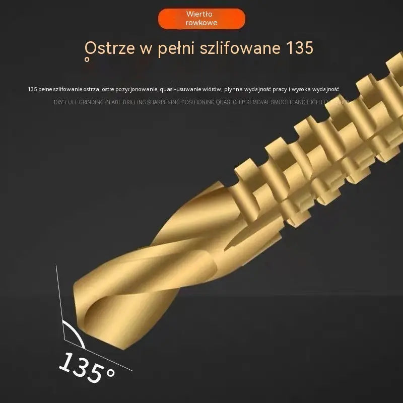 【Zestaw 6 elementów】⚙️ Zestaw wierteł krętych: Wykonany ze stali szybkotnącej, pokryty tytanem i odpowiedni do różnych materiałów 🧰