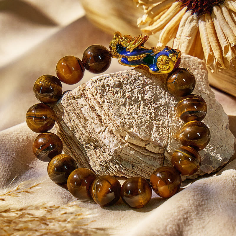 🐅Pulsera de ojo de tigre amarillo natural💰el rey de los animales auspiciosos que te trae riqueza y buena fortuna.