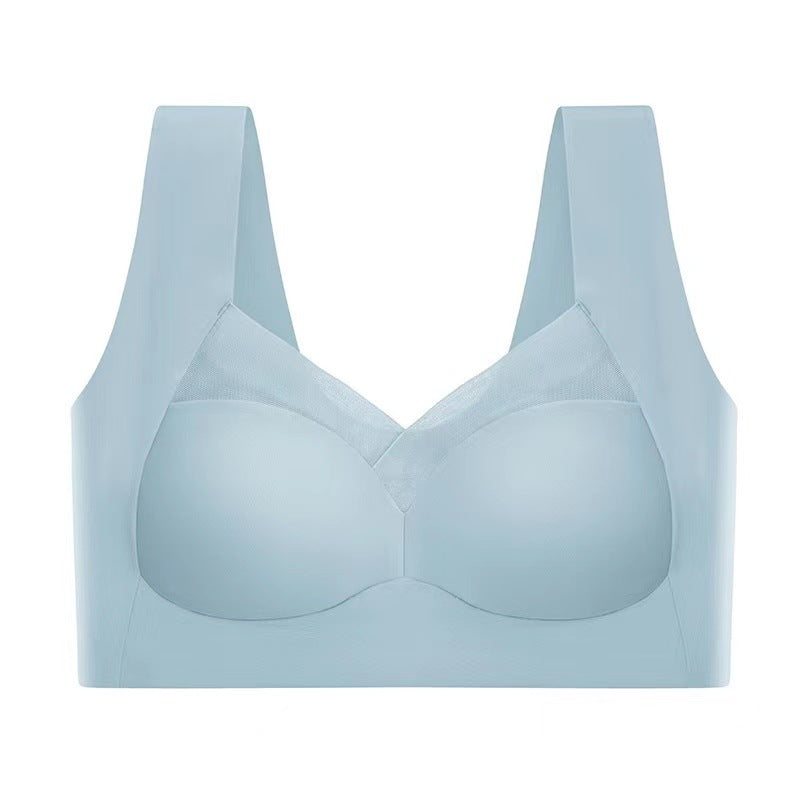 【50% zniżki】Biustonosz push-up z lodowego jedwabiu bez fiszbin, duży rozmiar