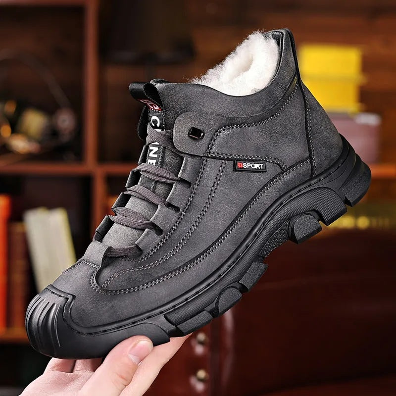 Venta caliente 🔥🍂2025 zapatos casuales de alta gama de invierno para hombres, zapatos de algodón grueso, cálidos y engrosados de terciopelo, zapatos de senderismo antideslizantes para exteriores