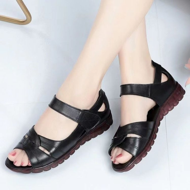 🥰【35-41】Sandalias planas con velcro de talla grande para mujer de verano 2025