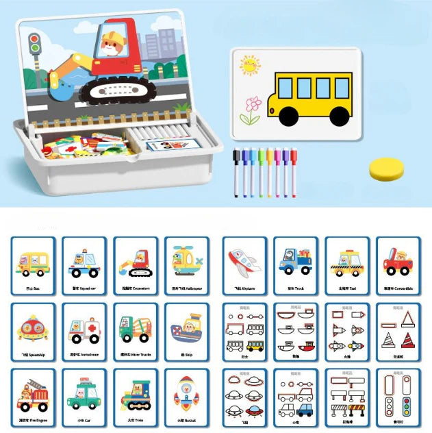 🧒Juego de bloques de construcción magnéticos de dibujos animados educativos para niños🧩Los rompecabezas educativos para niños permiten que los bebés aprendan mientras se divierten.