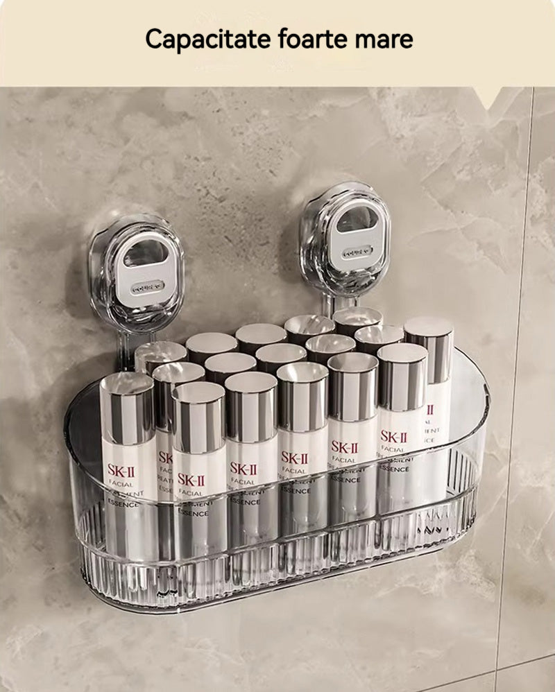 🍽️🧺Estante de almacenamiento con ventosa sin perforaciones, escurridor de pared para cocina y baño