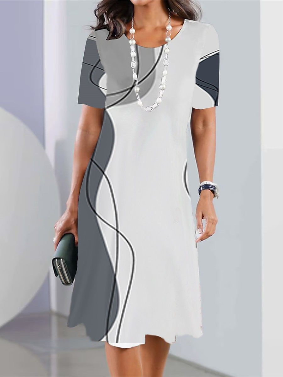 🌷🏆Nowe produkty w gorącej wyprzedaży🌷👗【XS-5XL】2025seksowna sukienka z okrągłym dekoltem i nadrukiem dla kobiet
