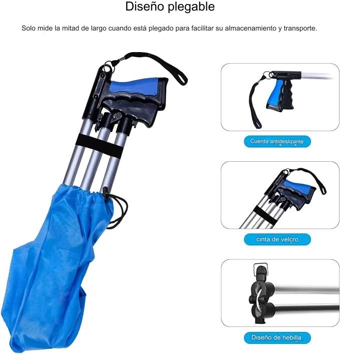【Clip de basura plegable giratorio】 Agarre plegable con accesorio giratorio de 360°, modelo plegable de aleación de aluminio engrosado, duradero y fácil de almacenar.