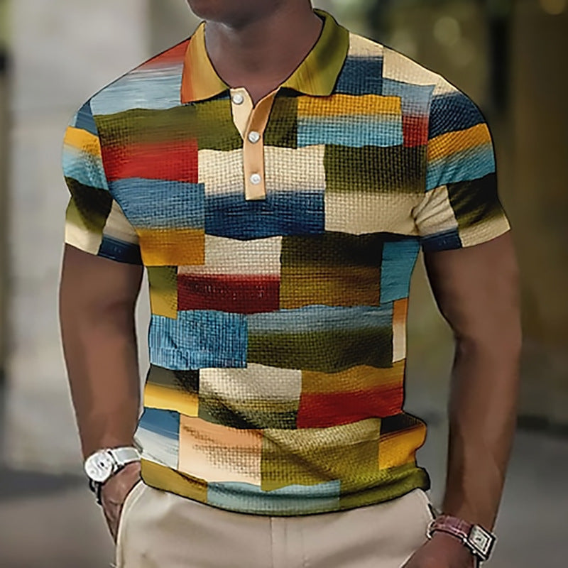 đ„ăArtĂculos para el hogarăđăS-5XLăCamisa POLO informal con estampado geomĂ©trico para hombre 2025, sĂșper fĂĄcil de usar