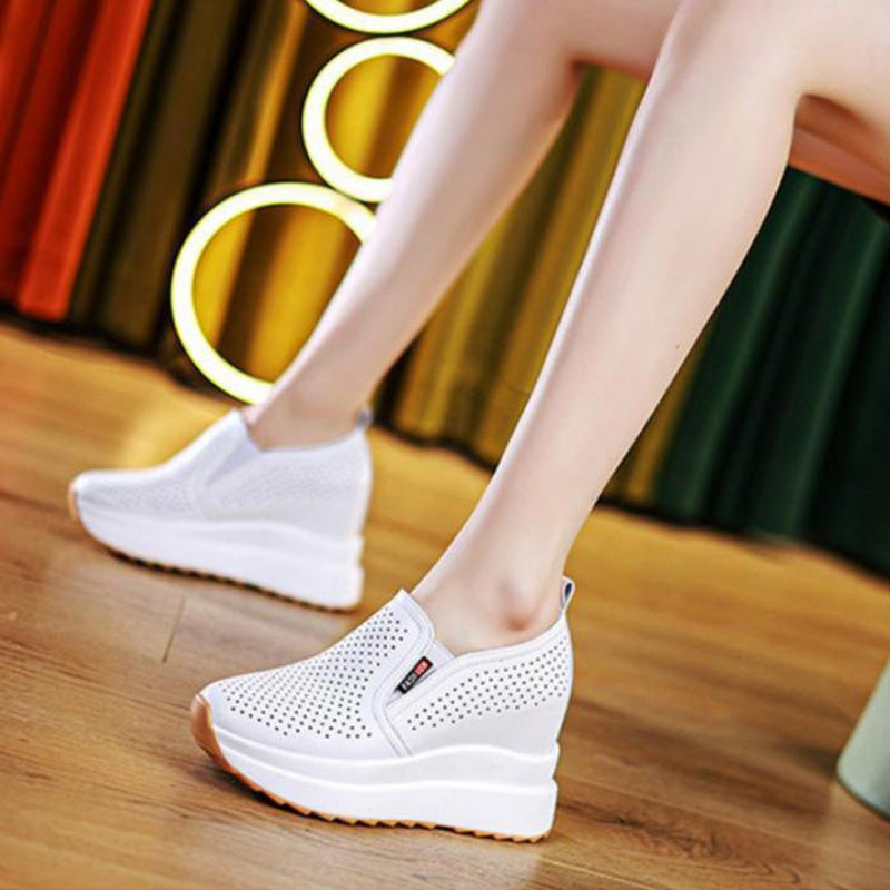 đă35-40ăDamskie biaĆe sneakersy na koturnie podwyĆŒszajÄ
ce wzrost 2025