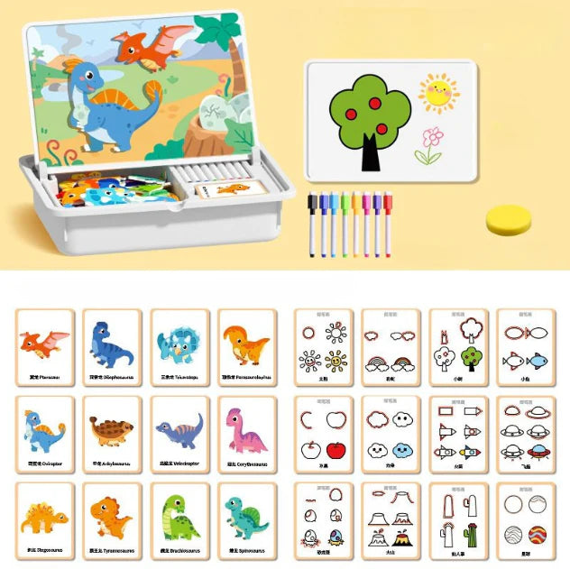 🧒Juego de bloques de construcción magnéticos de dibujos animados educativos para niños🧩Los rompecabezas educativos para niños permiten que los bebés aprendan mientras se divierten.