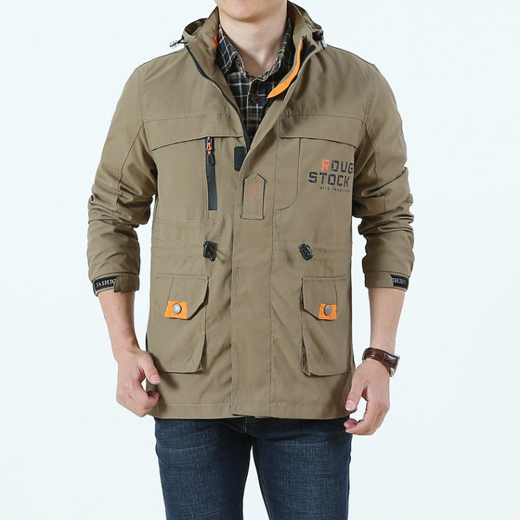 šćNuevo producto en ofertać š„ćM-5XLćChaqueta informal con capucha de longitud media para hombre