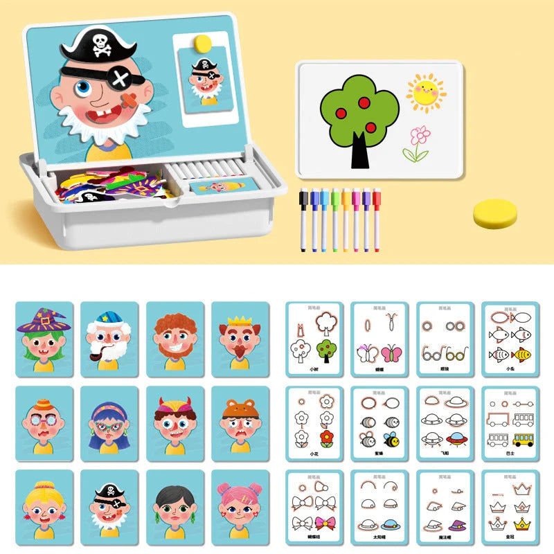 🧒Juego de bloques de construcción magnéticos de dibujos animados educativos para niños🧩Los rompecabezas educativos para niños permiten que los bebés aprendan mientras se divierten.