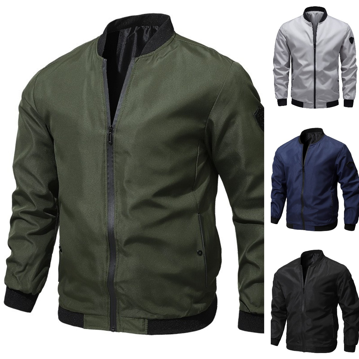 【🔥Zvjezdani proizvod 🔥】【S–6XL】🚀🧥Muška jednobojna ležerna bomber jakna, dostupna u velikim veličinama