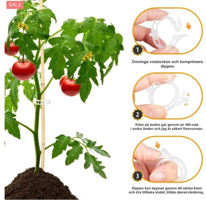 🌱【100/200 szt】 Plastikowy uchwyt podtrzymujący rośliny do pomidorów wiszące kratki winorośli łączące rośliny do szklarni dekoracja ogrodu warzywnego