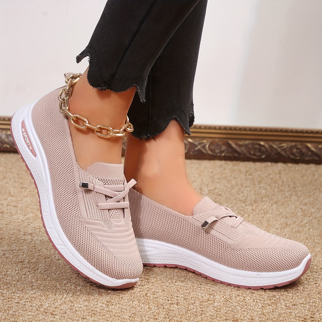 【36-41】Zapatos deportivos de mujer, zapatos planos, zapatos de mamá, zapatos de lona sin cordones