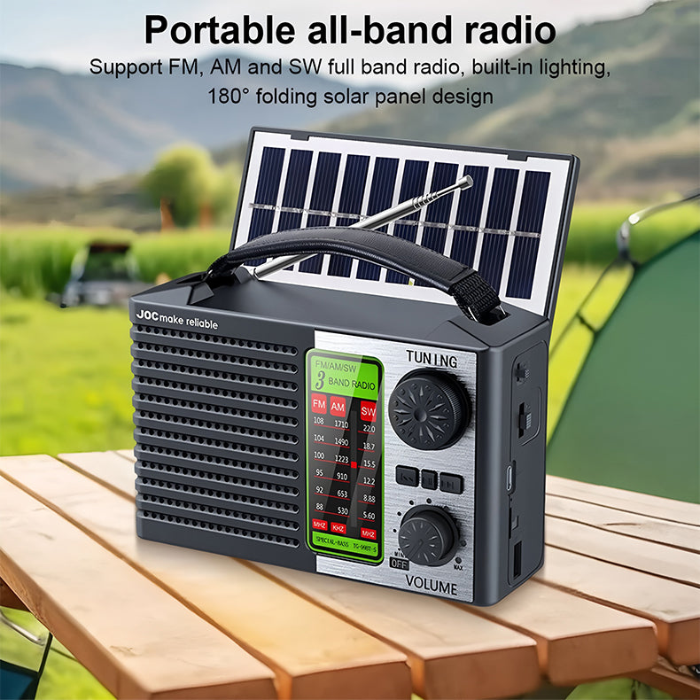 🏕️💥Oferta especial💥🏕️ Radio multifunción portátil solar, ✅Admite escucha de frecuencia completa de banda completa ✅Admite modo Bluetooth