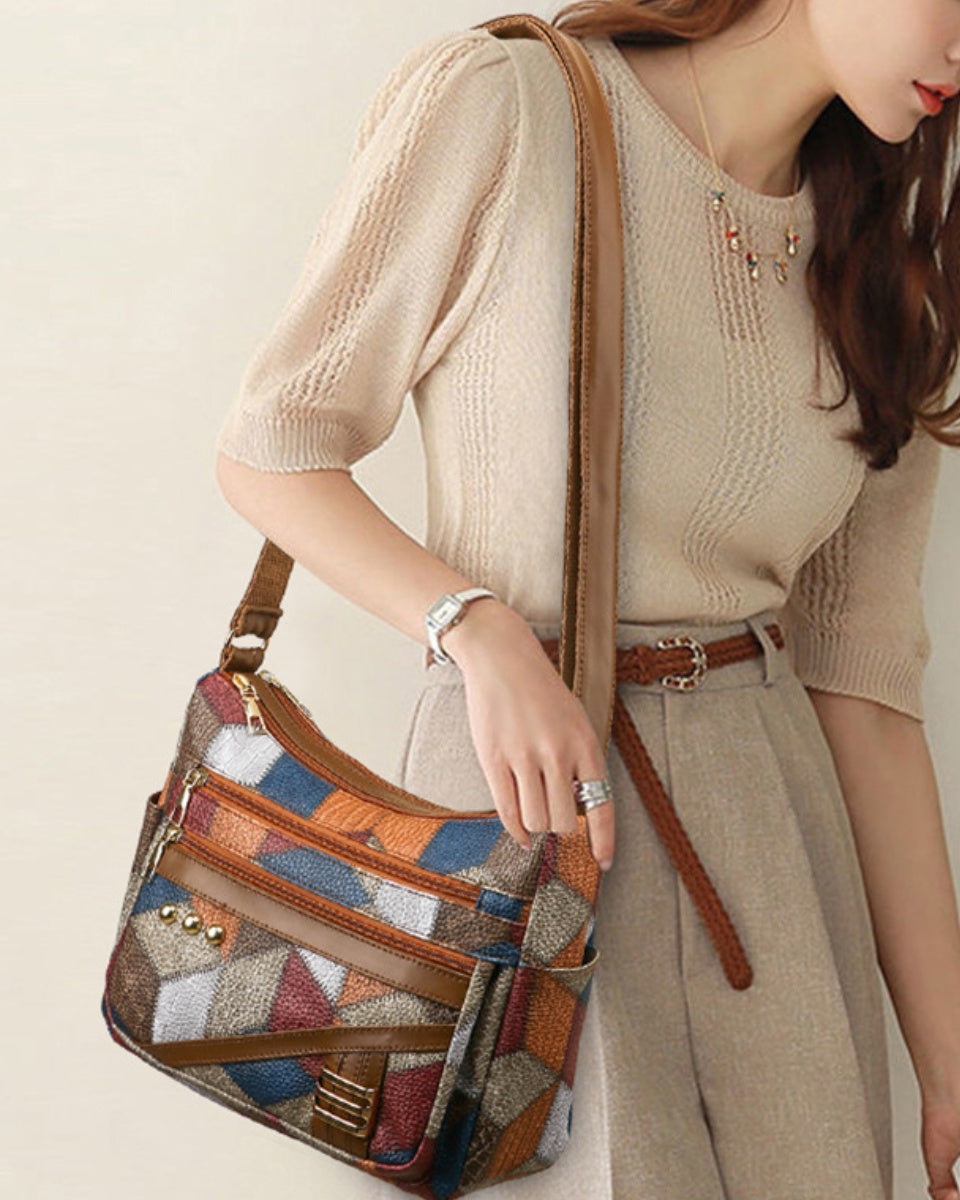 Oferta por tiempo limitado🔥👜Nuevo bolso de hombro de cuero suave de PU colorido a juego con la moda