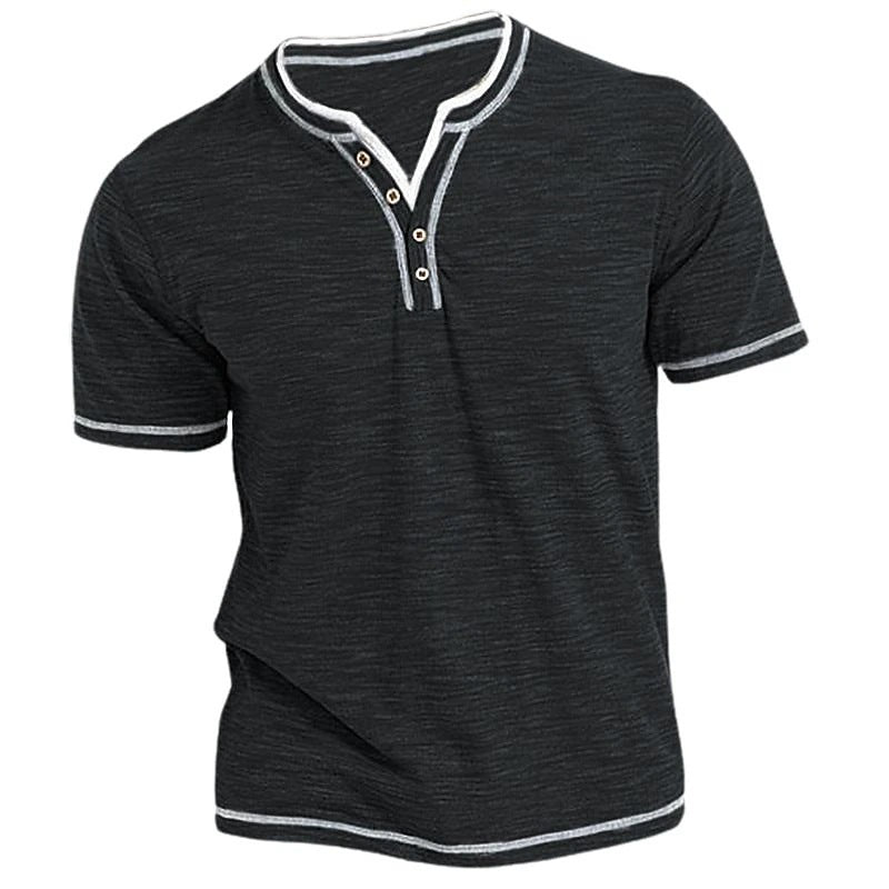 🔥🔥【Koszule męskie 50% rabatu】【S-3XL】Męski T-shirt na co dzień z krótkim rękawem i dekoltem w kształcie litery V