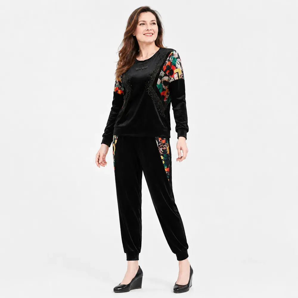 🔥【S-5XL】【Kurtka + spodnie】😍 Nowy jesienny, swobodny, złoty aksamitny dres w dużym rozmiarze