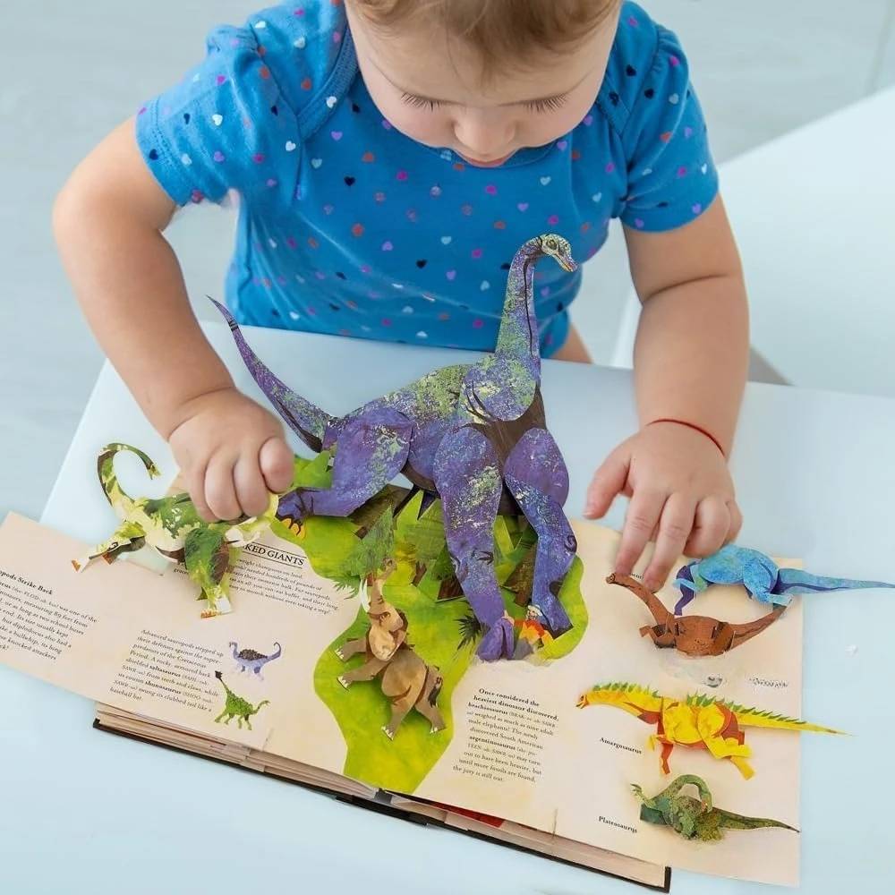 📕🦖【Детско просветление】📕 3D книга със знания за динозаврите, изскачаща книга с праисторически динозаври, енциклопедия на динозаврите