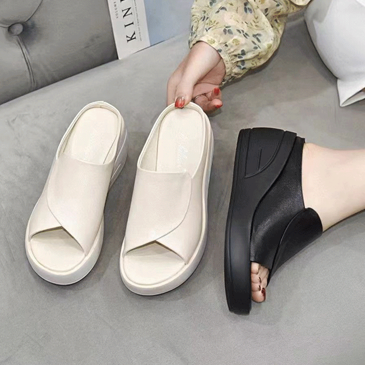 💥【35-42】💥Kapcie retro na koturnie z miękką podeszwą