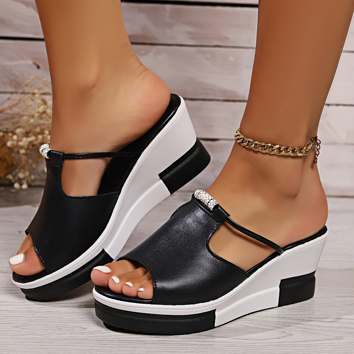 【🏆 Más vendidos】【36-43】Sandalias tipo chancla 2025 con plataforma y tacón cómodo de verano