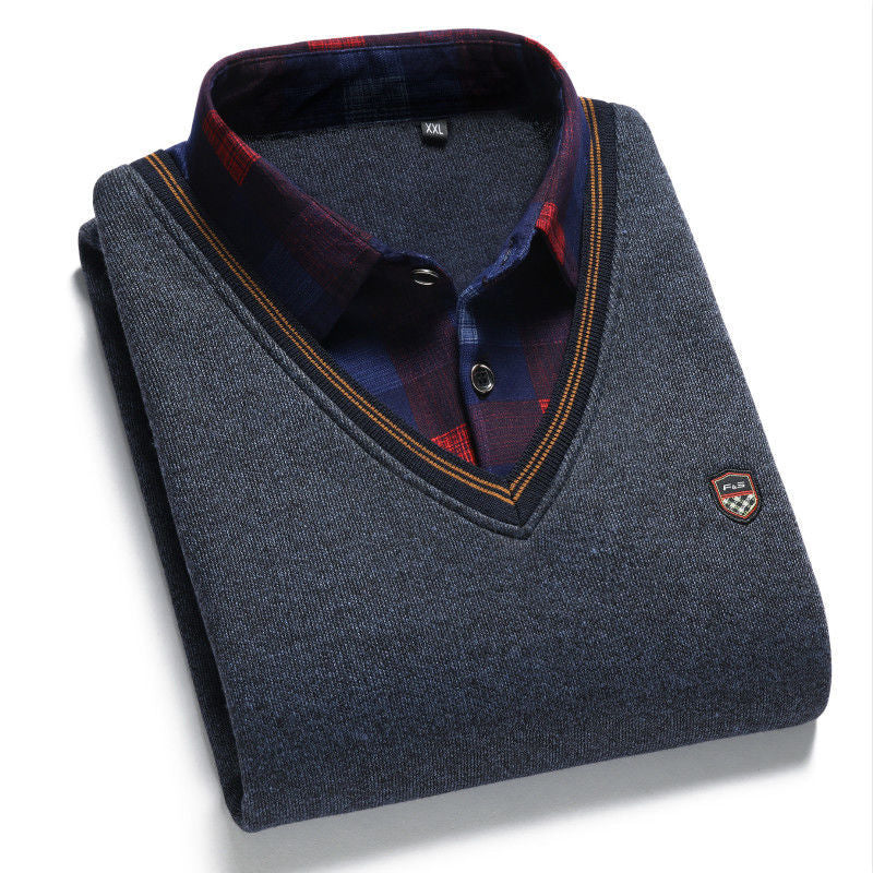 🔥👔【M-4XL】Мъжко есенно-зимно ново кадифено дебело топло плетено яке