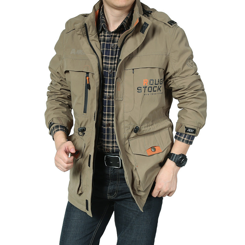 šćNuevo producto en ofertać š„ćM-5XLćChaqueta informal con capucha de longitud media para hombre