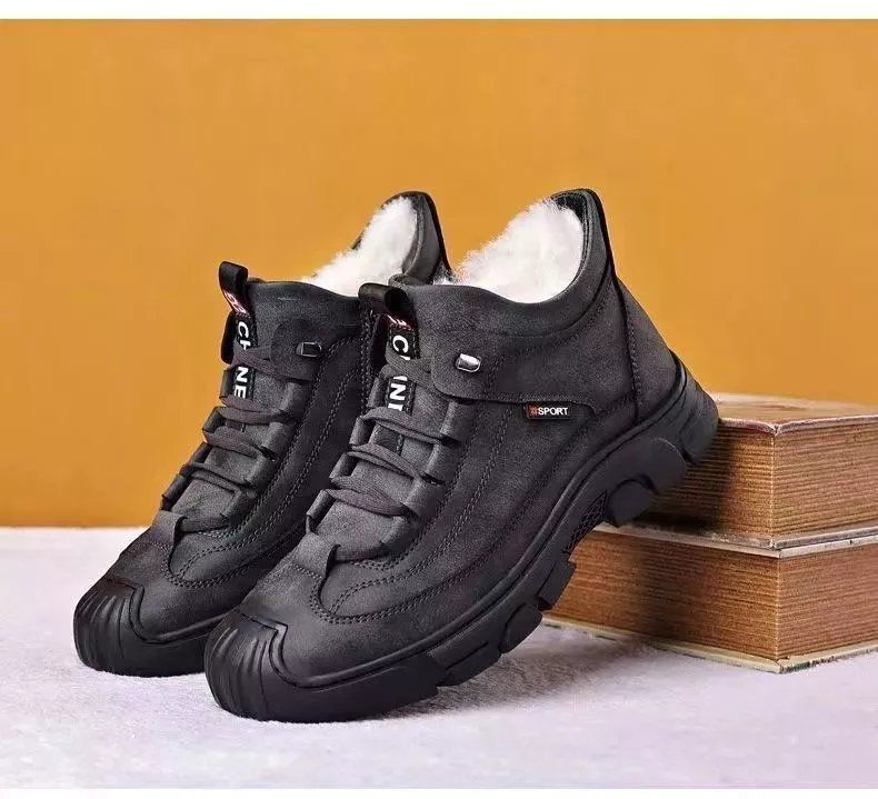 Venta caliente 🔥🍂2025 zapatos casuales de alta gama de invierno para hombres, zapatos de algodón grueso, cálidos y engrosados de terciopelo, zapatos de senderismo antideslizantes para exteriores