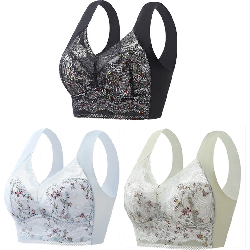 【Producto estrella】【Pack de 3】💕【40 kg-100 kg】Sujetadores de verano para mujer sin costuras, de talla grande, en seda fría. Transpirables y cómodos.