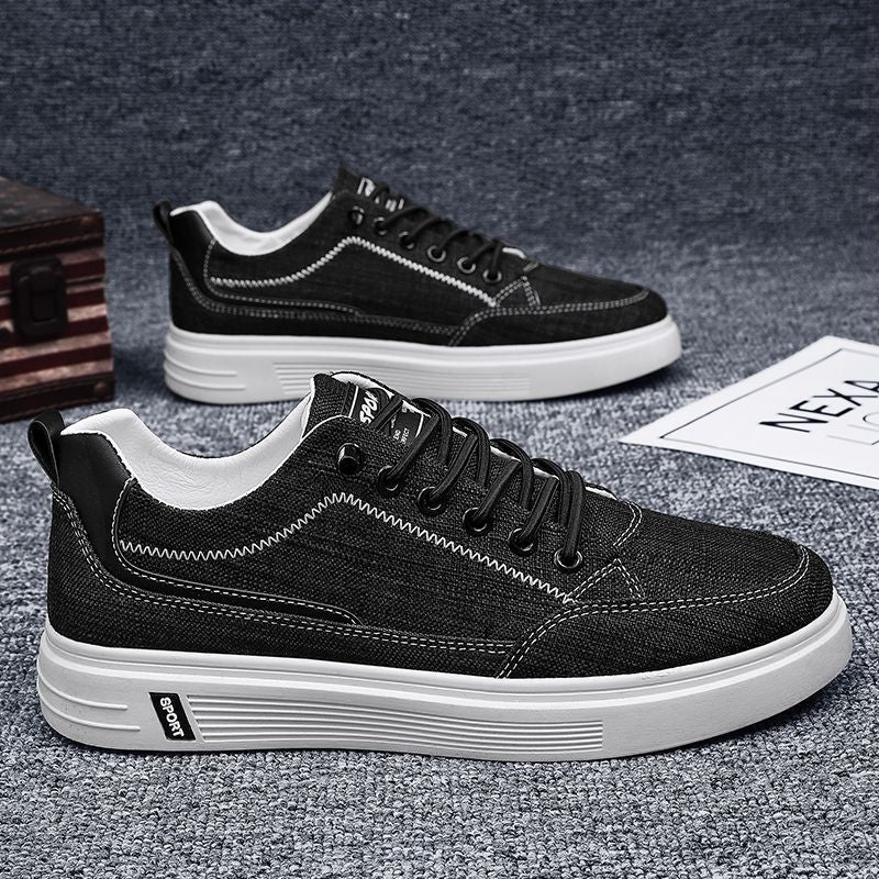 【39-44】【🔥💥50% de descuento】Zapatos de lona informales de lino transpirables, versátiles y modernos para hombre de verano