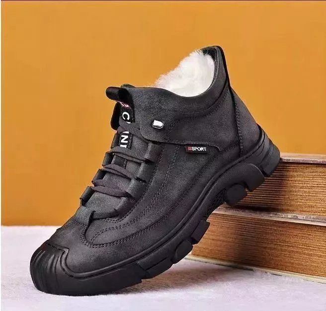 Venta caliente 🔥🍂2025 zapatos casuales de alta gama de invierno para hombres, zapatos de algodón grueso, cálidos y engrosados de terciopelo, zapatos de senderismo antideslizantes para exteriores