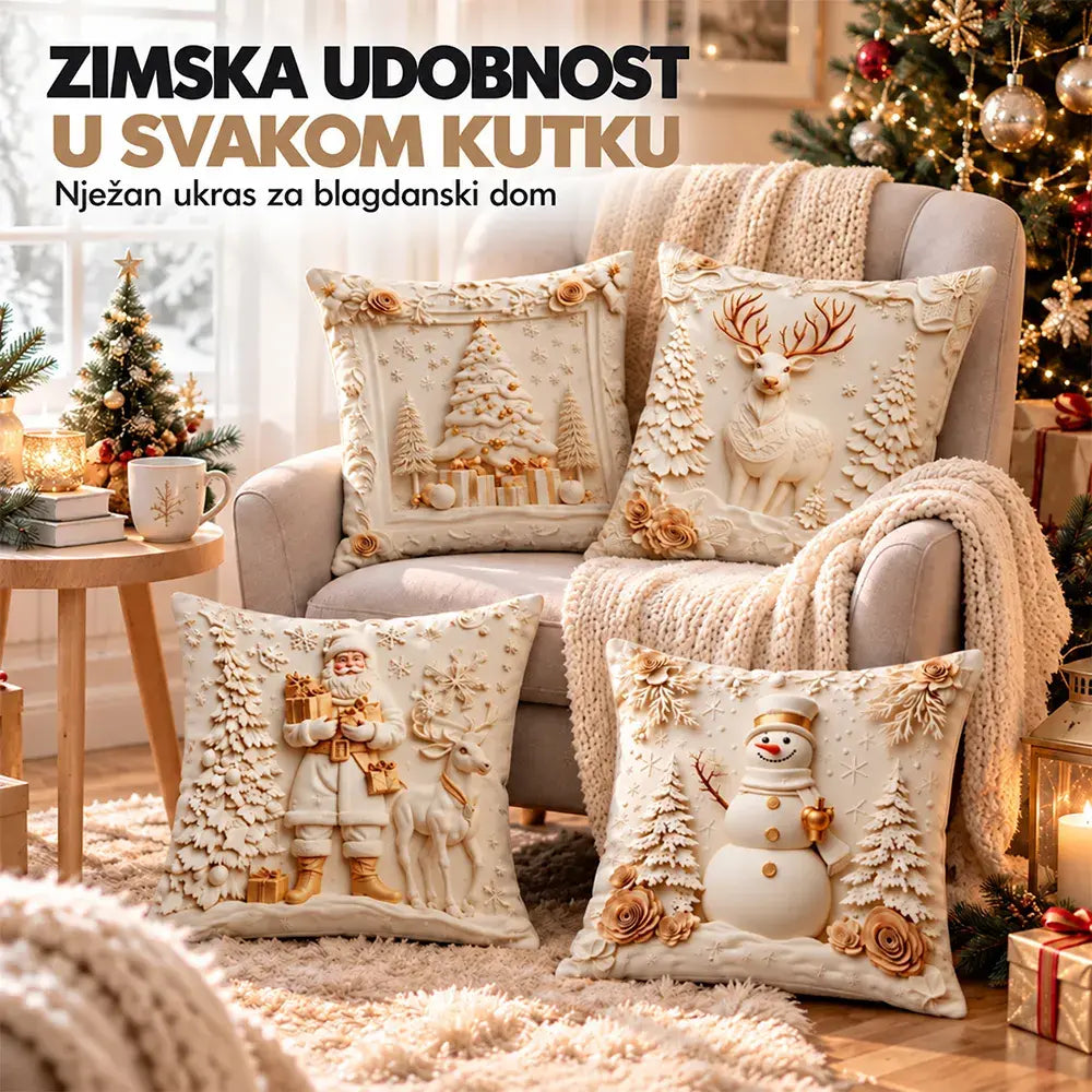 Blagdanska rasprodaja: 49 % popusta 🎄 Navlake za jastuke s božićnim motivima 【Set od 4 komada】