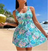 【50% POPUSTA】🌴🏖️👙【S-6XL】Elegantni kupaći kostim velikih dimenzija s printom za žene, 🏖️ pogodan za plažu, sunčanje, plivanje, zabavni park, kupanje u termalnim izvorima