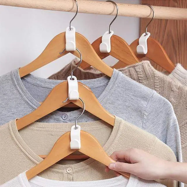 👕✨【Balenie 100 kusov】Spojky na vešiaky šetriace miesto: Zdvojnásobte úložný priestor vo svojom šatníku; pevné a odolné.