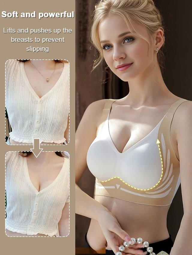 😍🔥【Compra uno y llévate otro gratis】❤️【40-85 kg】Sujetador de una pieza sin aros para mujer