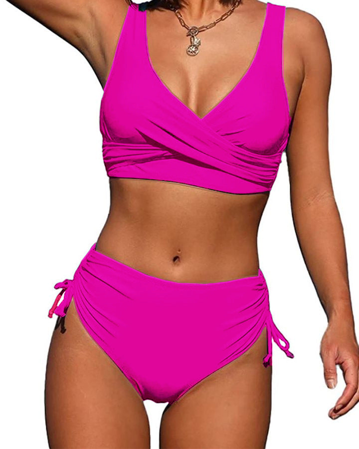 【50% popusta】🌴👙【S-3XL】Ljeto 2025., ženski jednostavni, jednobojni, udobni prozračni kupaći kostim za bikini koji se brzo suši.