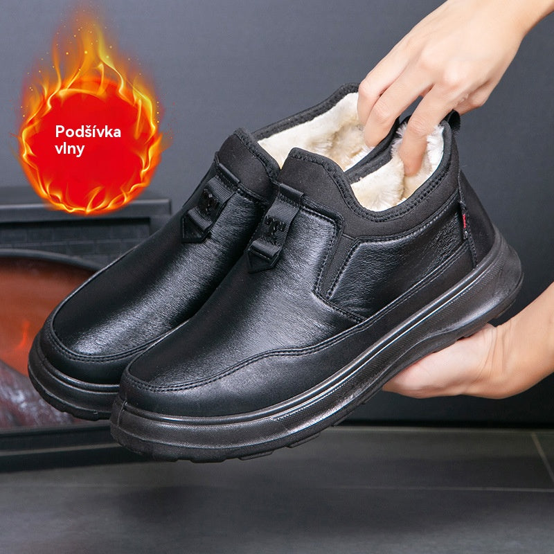Skórzane buty męskie z ociepleniem, Wygodne, ciepłe i odporne na śnieg i wiatr【39-44】