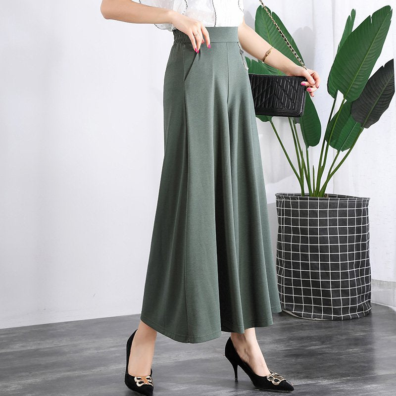 【50% DE DESCUENTO】❤️【Compra uno y llévate otro gratis】❤️【M-5XL】Pantalones cortos de seda helada de pierna ancha de verano para mujer 2025
