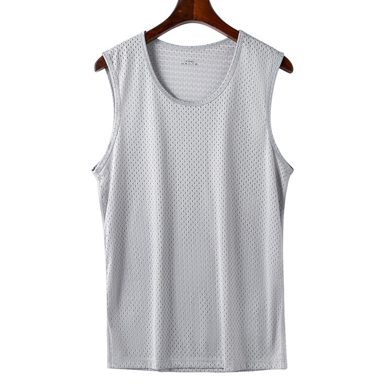 đ„ăCompra uno y llĂ©vate otro gratisăđ„Chaleco de malla de seda de hielo para hombre, fino, ajustado, deportivo, sin mangas, para fitness, para hombre